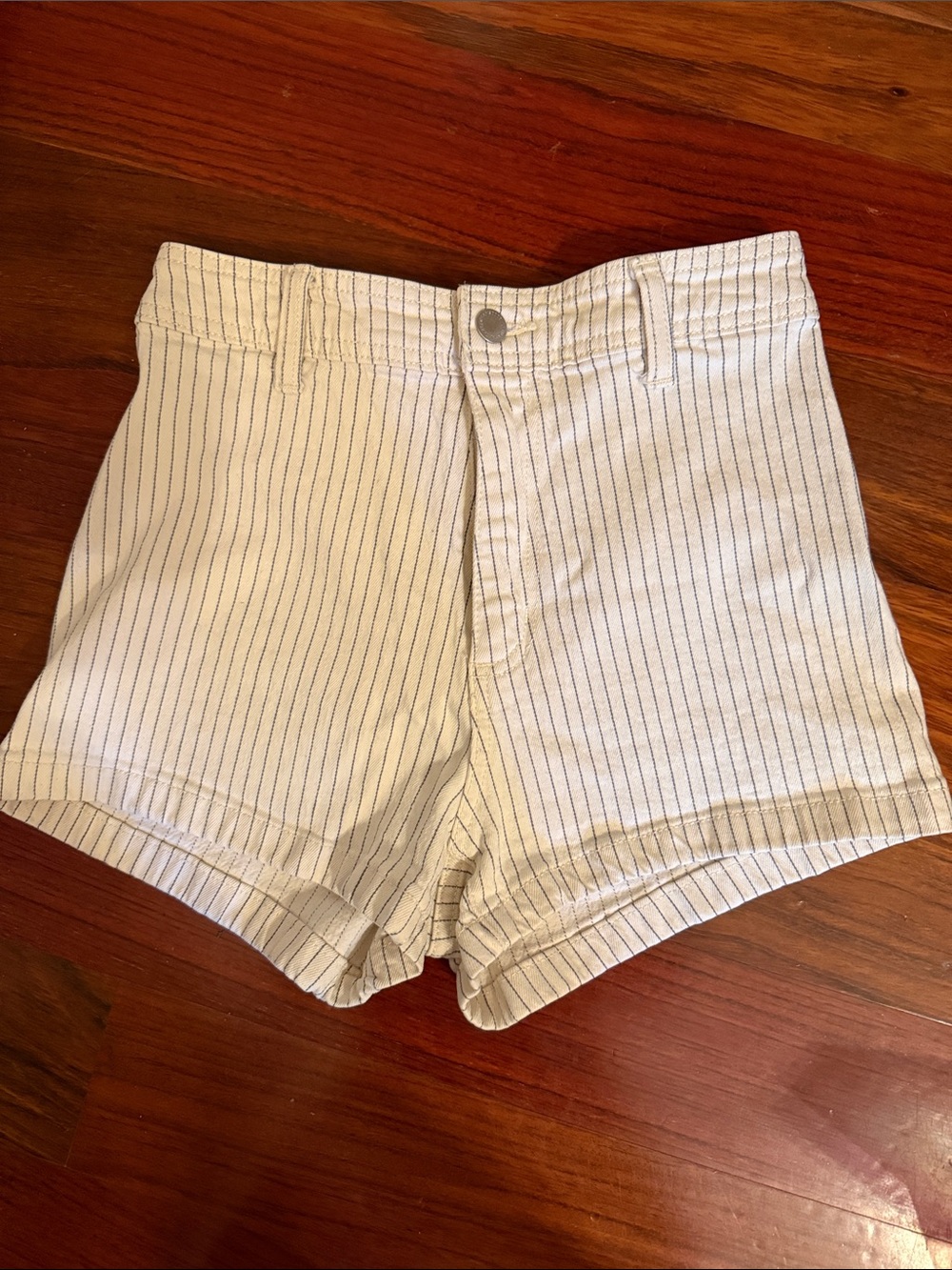Universal Thread Cream High-Waist Pinstripe Shorts